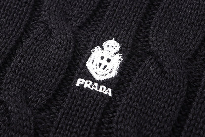 Prada Cotton Crew-neck Sweater "Black"