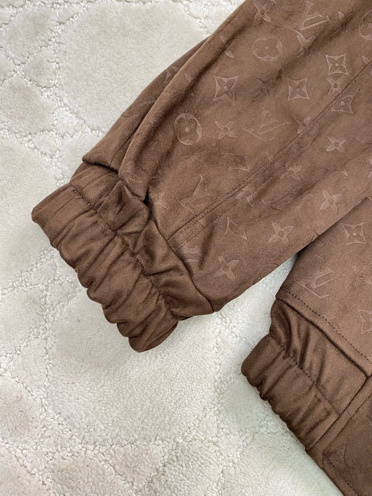 Louis Vuitton Monogram Embossed Suede Hoodie "Coffee"
