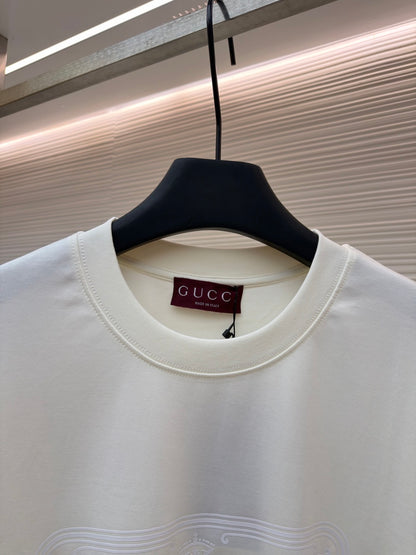 Gucci Soft Cotton Jersey T-Shirt with Print "Ivory"