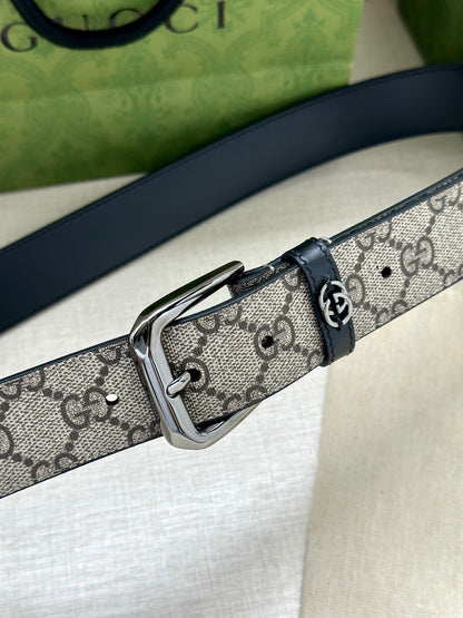 Gucci Belt with Interlocking G Detail "Beige"