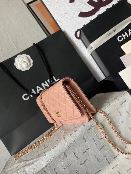 Chanel Quilted Caviar Leather Classic Wallet on Chain