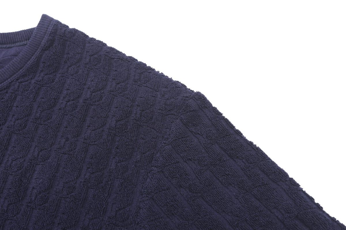 Dior Oblique T-Shirt "Navy Blue Terry Cotton"