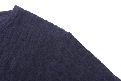 Dior Oblique T-Shirt "Navy Blue Terry Cotton"