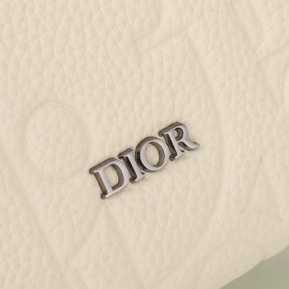 Dior Rider Zip Messenger Bag "White Dior Gravity Grain Leather & Grained Calfskin"