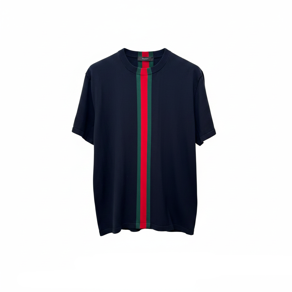 Gucci Knit cotton T-shirt with Web intarsia "Black"