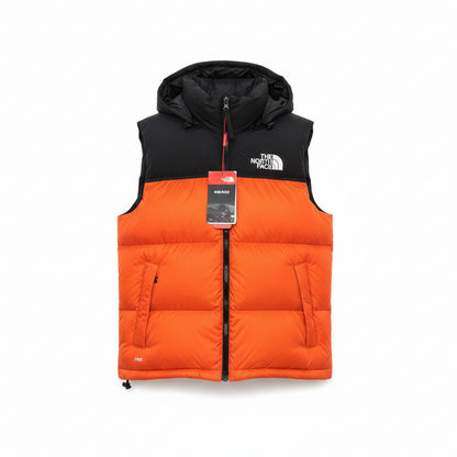 The North Face Nuptse 700 Down Vest "Orange-Black"