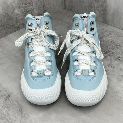 Chanel Leather Snow Boots "Blue"