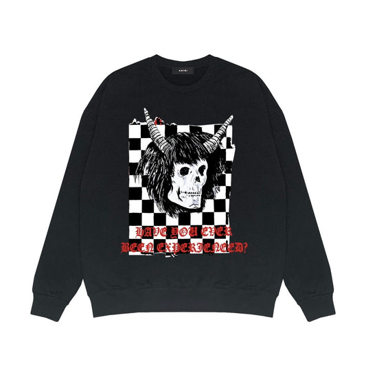 Amiri x Wes Lang Checker Skull Sweatshirt "Black"