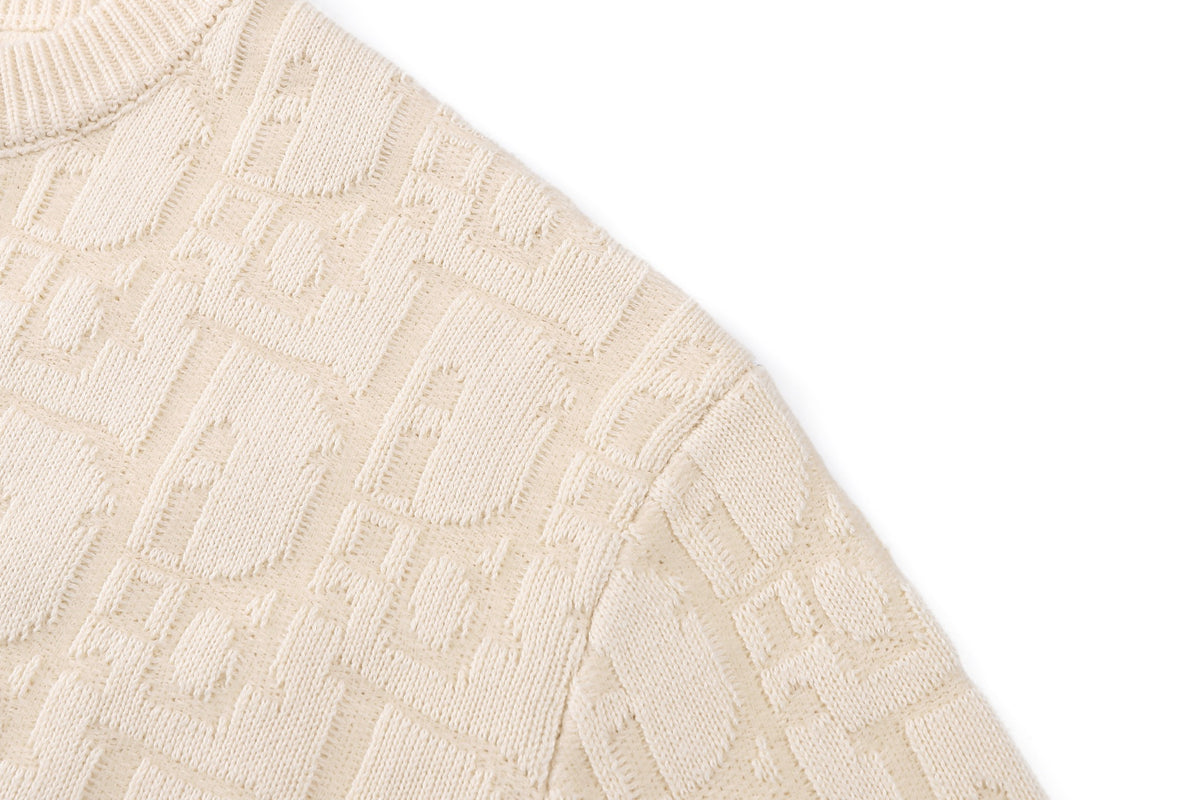 Dior Oblique Sweater "Ecru Cotton-Blend Jersey"