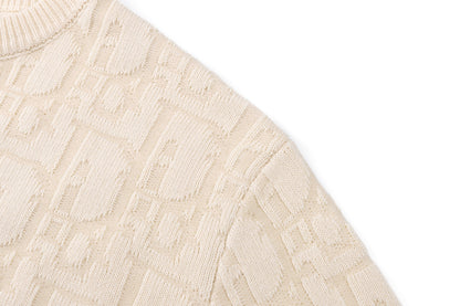 Dior Oblique Sweater "Ecru Cotton-Blend Jersey"