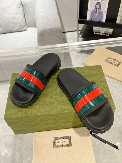 Gucci Slide Sandal with Web "Black"