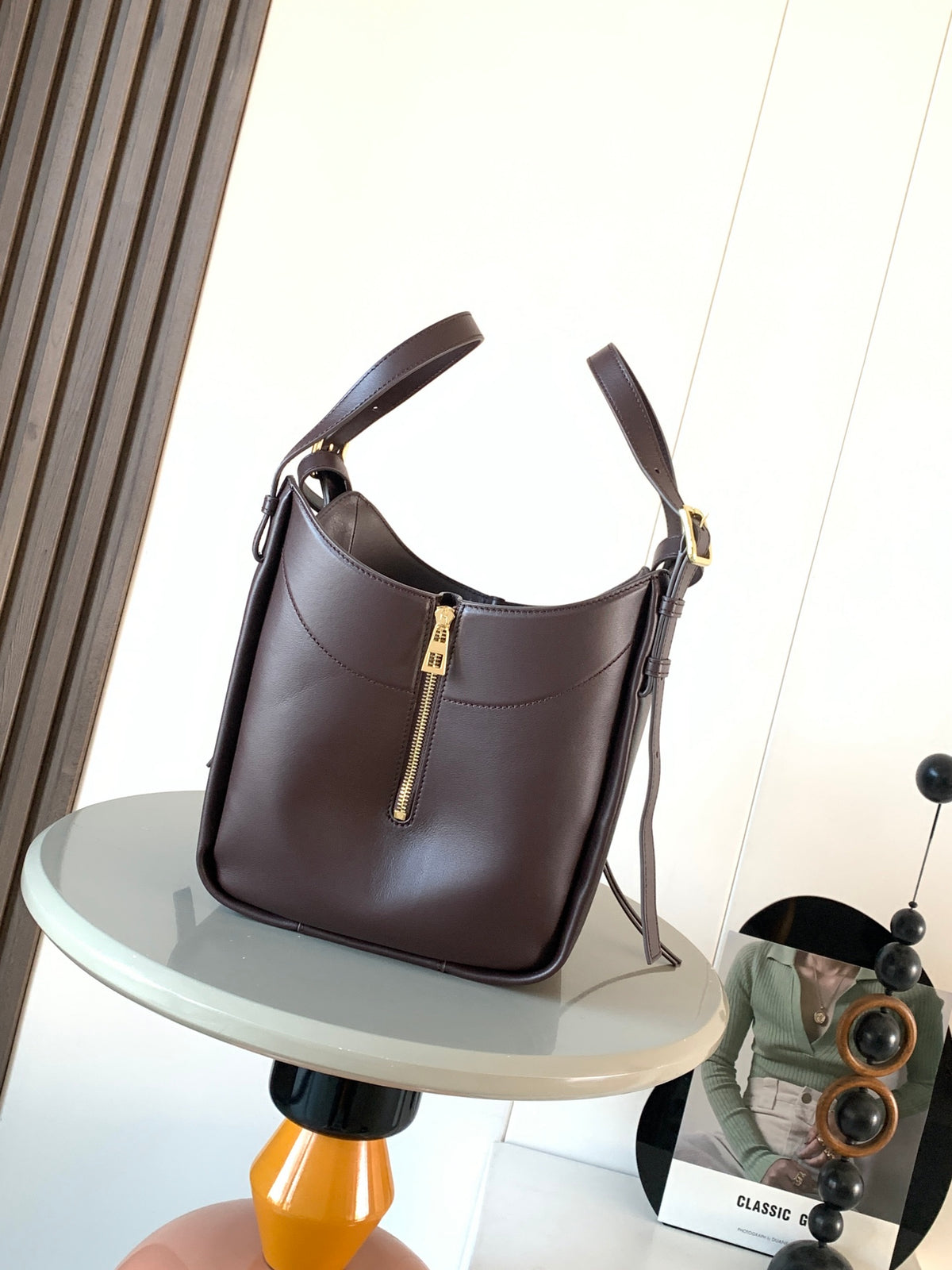 Loewe Hammock Flip Bag in Classic Calfskin "Dark Chestnut"