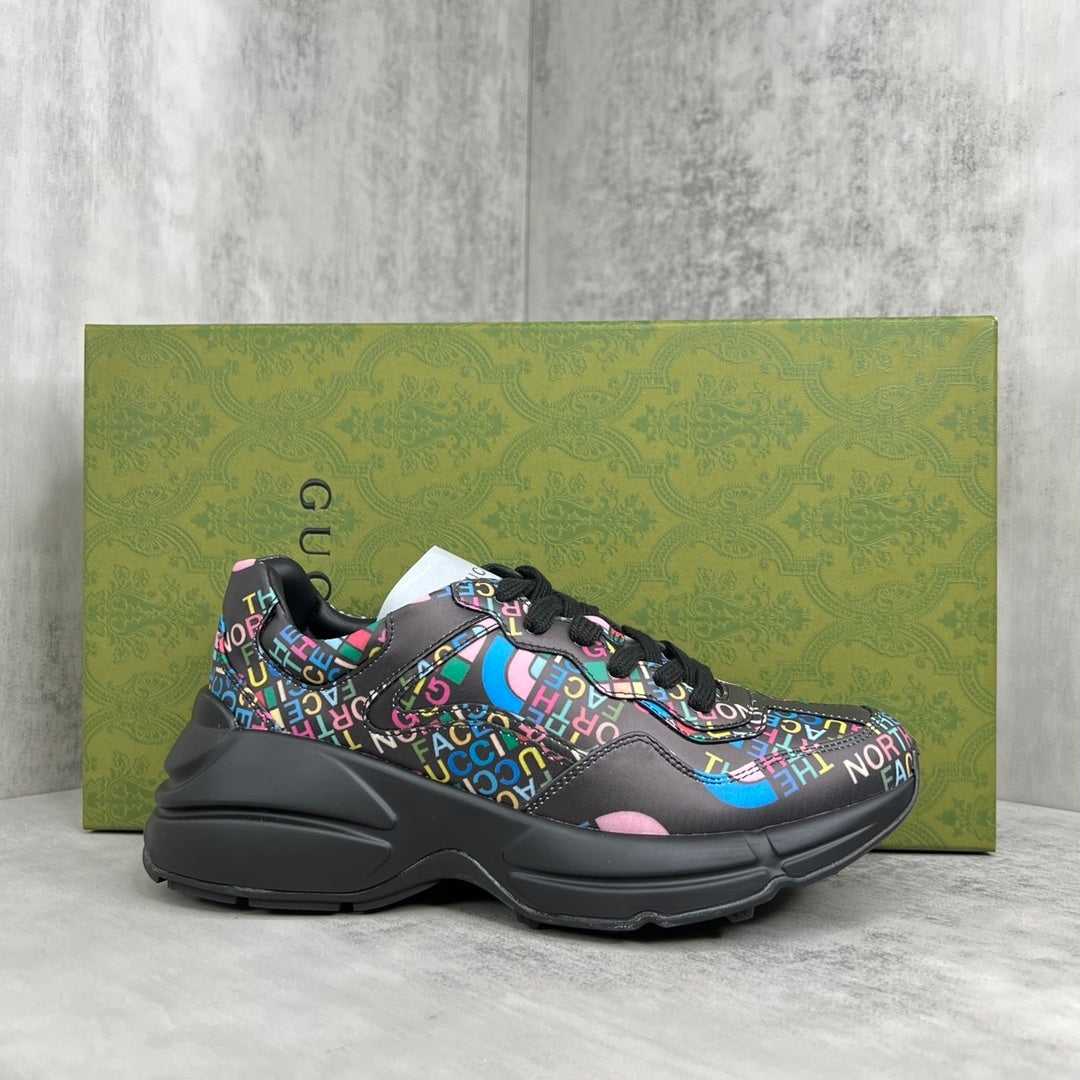 Gucci x The North Face Rhyton "Black-Multicolour All Over Logo"