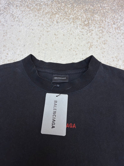 Balenciaga Back T-Shirt "Faded Black-Red"