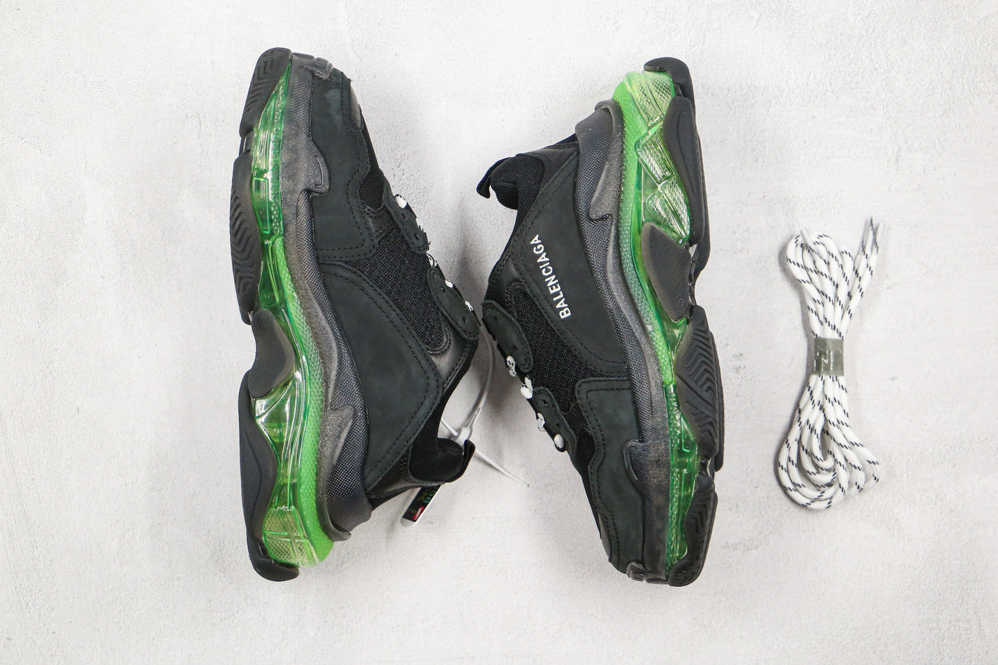 Balenciaga Triple S "Black-Green Clear Sole"