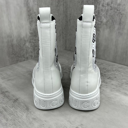 Gucci Leather Chelsea Boots "White"