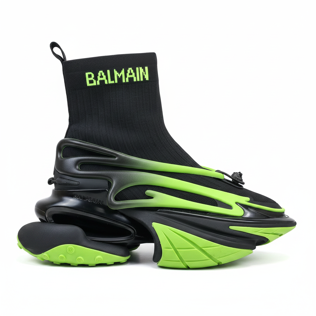 Balmain Unicorn High-Tops "Black-Green"