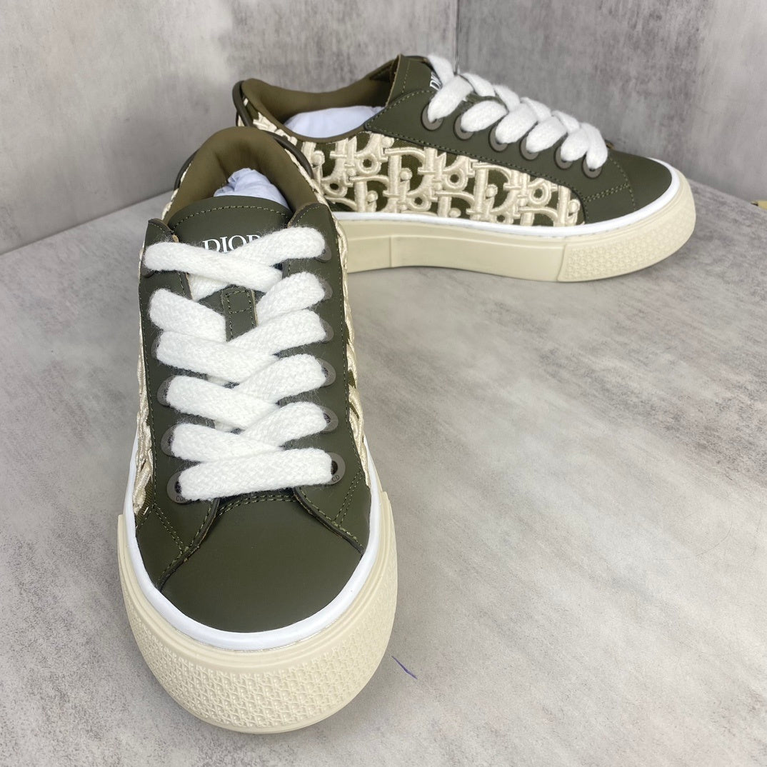 Dior B33  "Khaki Oblique Embroidery"