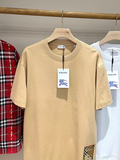 Burberry Check Label Cotton T-Shirt "Nutmeg"