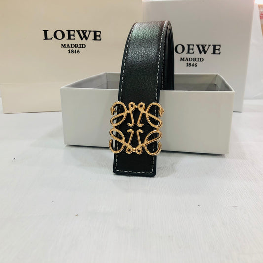 Loewe Leather Belt "Black-Gold"