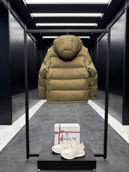 Moncler Cyclone 2-in-1 Hooded Short Down Jacket "Olive Green"