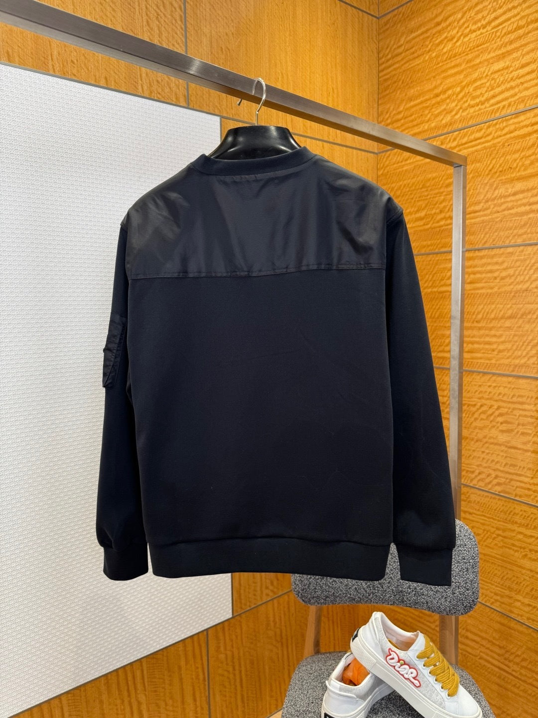 Prada Cotton Fleece and Re-Nylon Sweatshirt "Black"