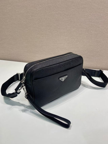 Prada Saffiano Leather Shoulder Bag "Black"