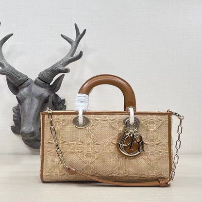 Dior Medium Lady D-Joy Bag "Natural Macrocannage Raffia"