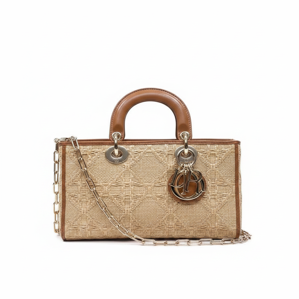 Dior Medium Lady D-Joy Bag "Natural Macrocannage Raffia"