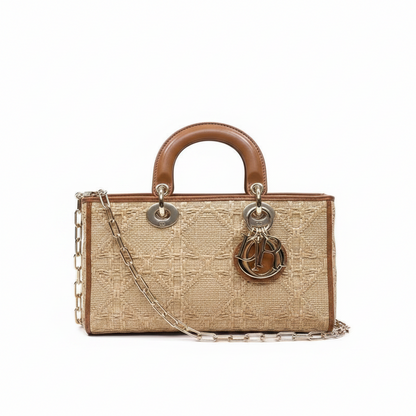 Dior Medium Lady D-Joy Bag "Natural Macrocannage Raffia"