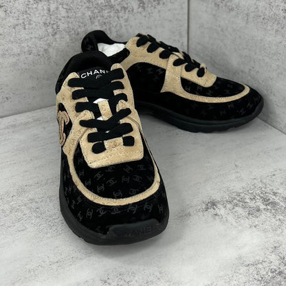 Chanel 22A "Black-Beige All Over Logo"