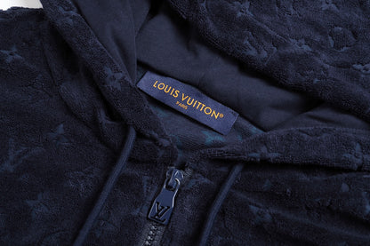 Louis Vuitton Monogram French Terry Zip-Through Hoodie "Dark Navy"