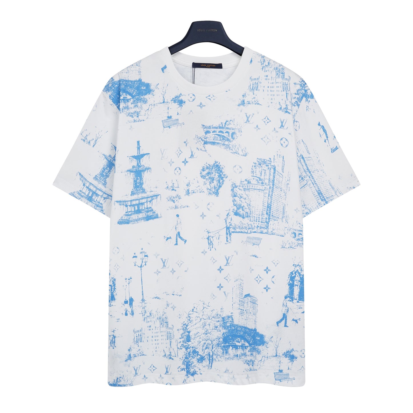 Louis Vuitton Pique Print T-Shirt "White-Blue"