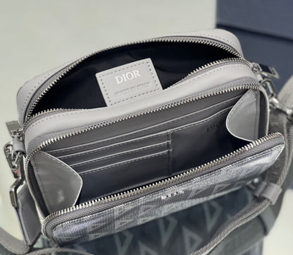 Dior CD Diamond Zipped Pouch with Strap