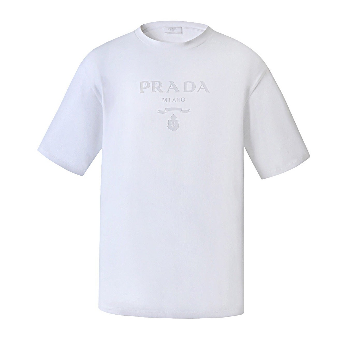 Prada Logo Printed Short-Sleeved T-Shirt "White"