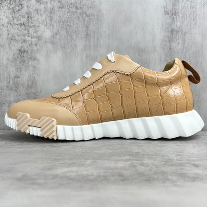 Hermes Bouncing Sneakers "Beige Crocodile Pattern"