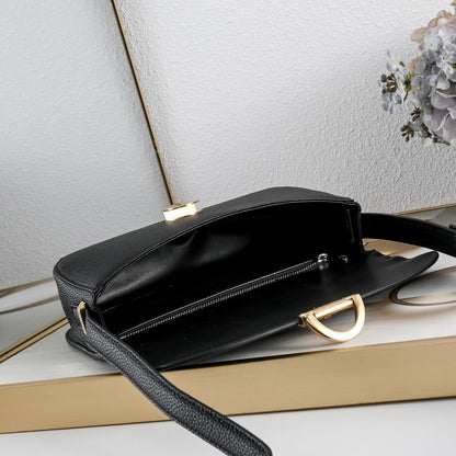 Dior Medium Dior Médaillon Flap Bag "Black Grained Calfskin"