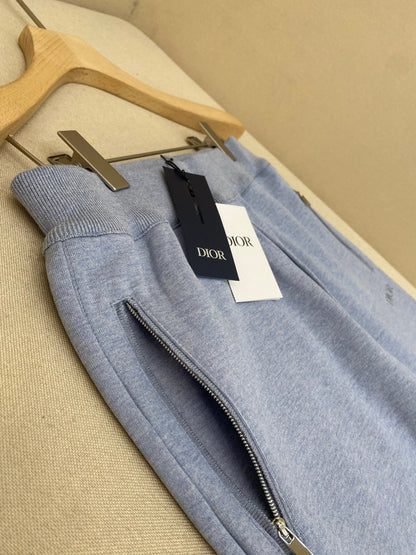 Dior Track Pants "Gray Cotton and Cashmere Knit"