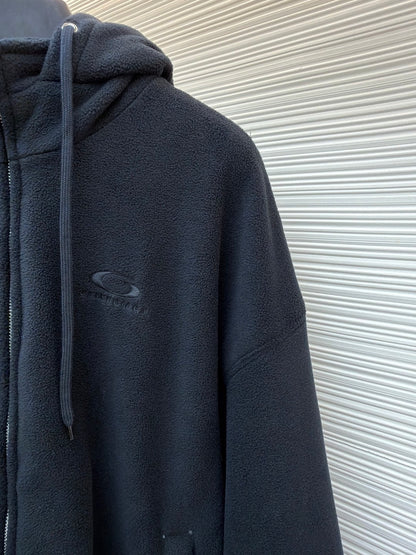 Balenciaga Loop Sports Icon Zip-Up Hoodie "Black"