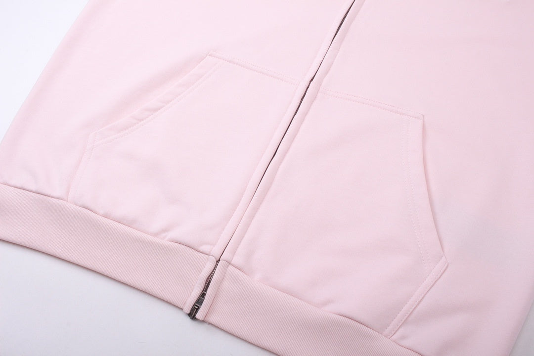 Balenciaga Round Backflip Zip-Up Hoodie "Pink-White"