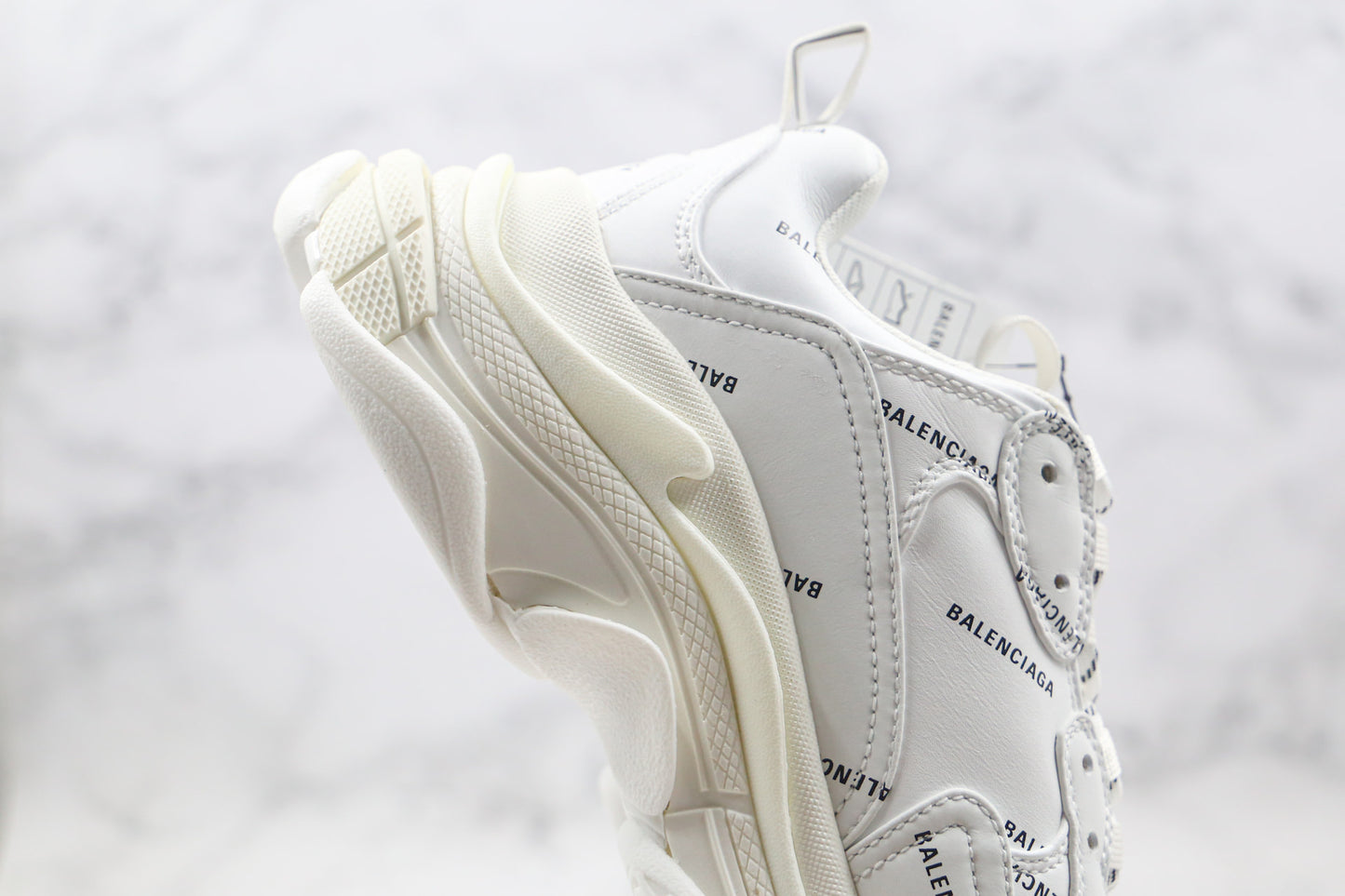 Balenciaga Triple S "White-All Over Logo"