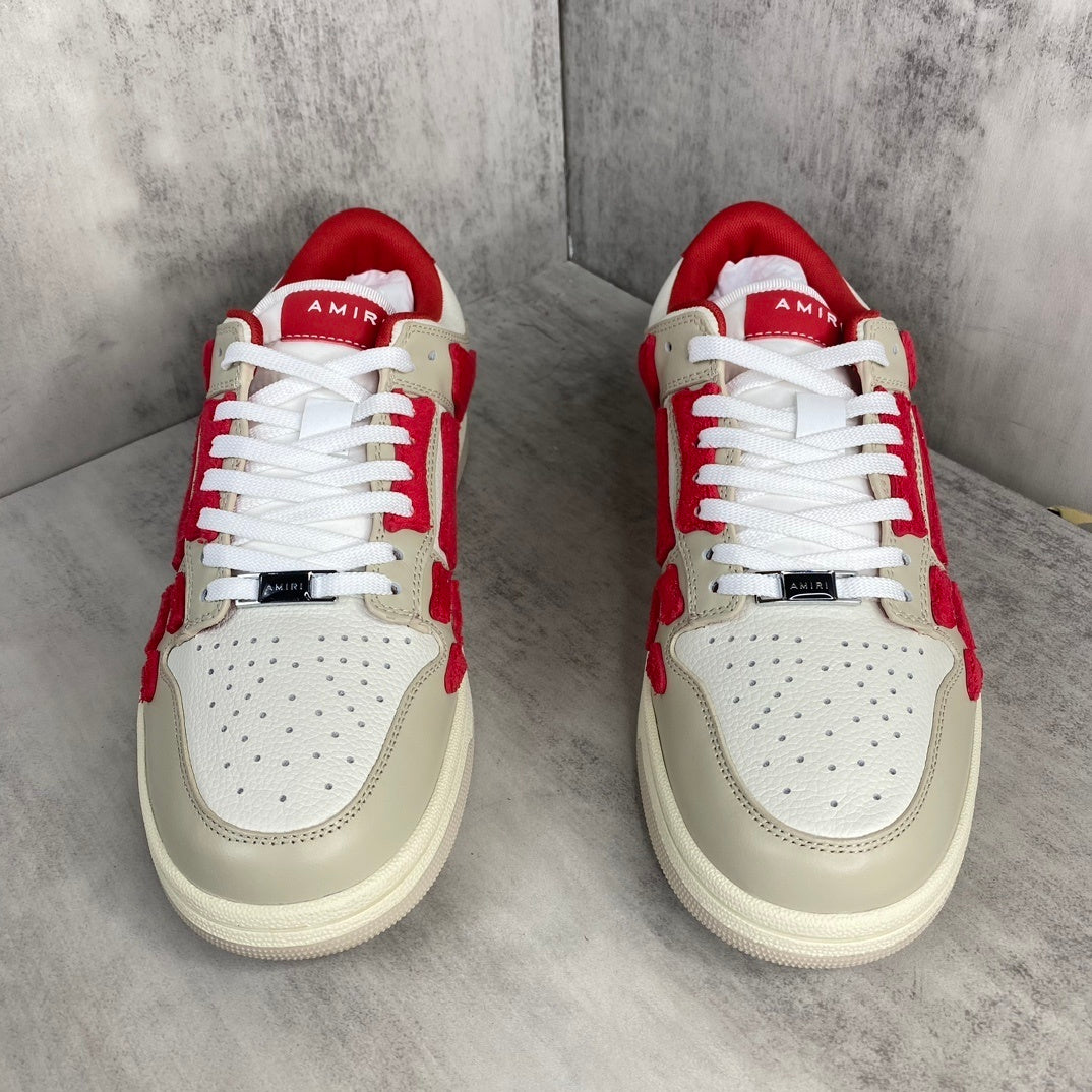 Amiri Skel Top Low "White Red Chenille"