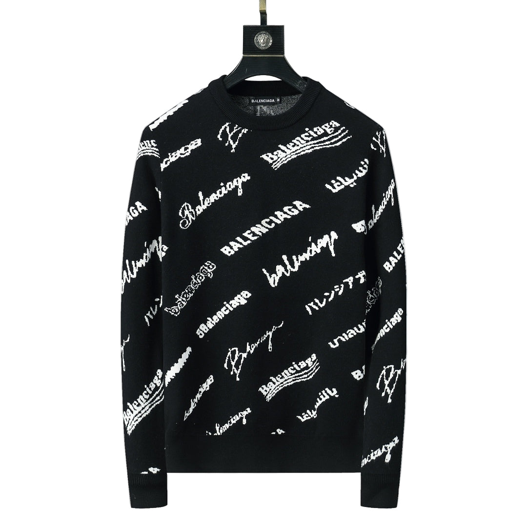 Balenciaga Logo Print Sweater "Black-White"