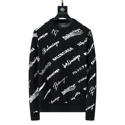 Balenciaga Logo Print Sweater "Black-White"
