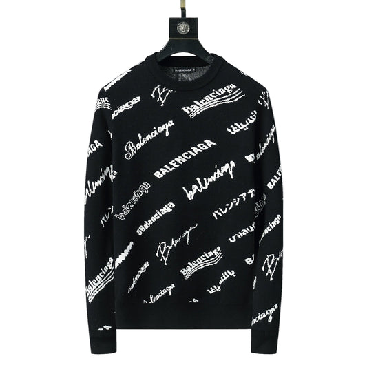 Balenciaga Logo Print Sweater "Black-White"