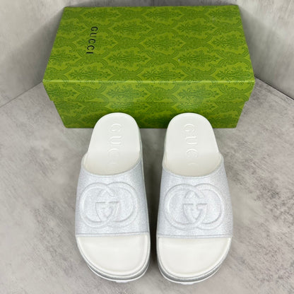 Gucci Slides "White-Silver"