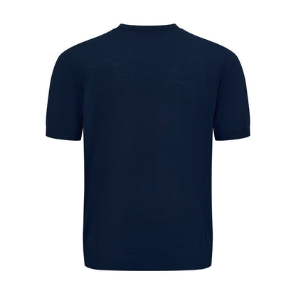 Prada Embroidered Logo Wool T-Shirt "Navy Blue"