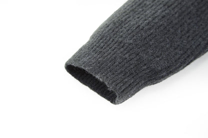 Gucci Wool Cashmere Rib Knit Sweater "Dark Grey-Black"