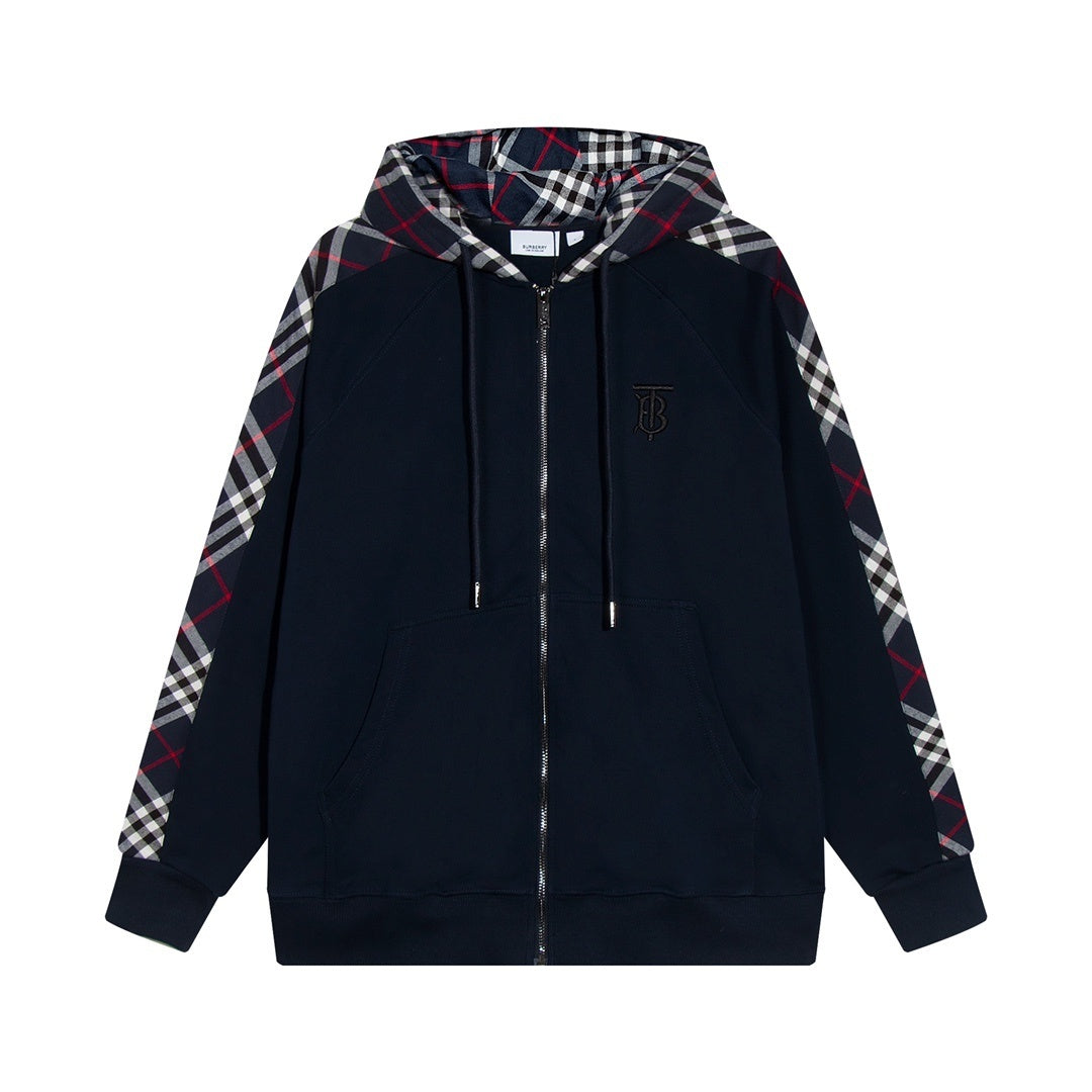 Burberry Zip-Up Hoodie "Navy Blue"