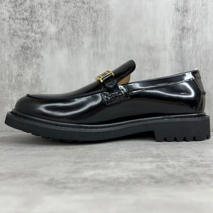 Dior Leather Loafers "Black-Gold"